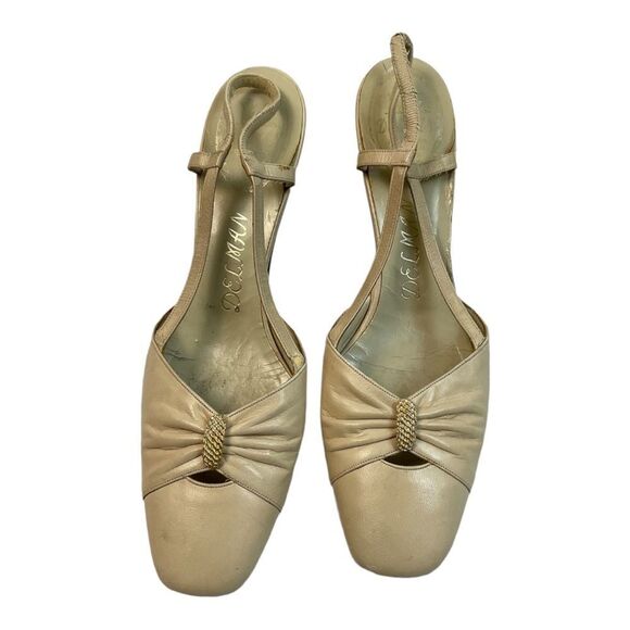 Delman Women’s Vintage Ivory slingback pumps Shoes . Size 9 - Picture 1 of 15